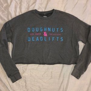 Doughnuts & Deadlifts cropped sweatshirt